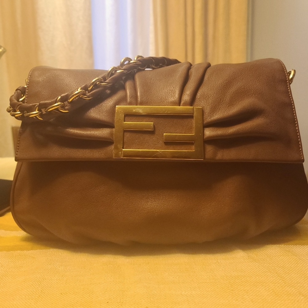 Authentic Fendi Mia Purse with Gold Chain Strap